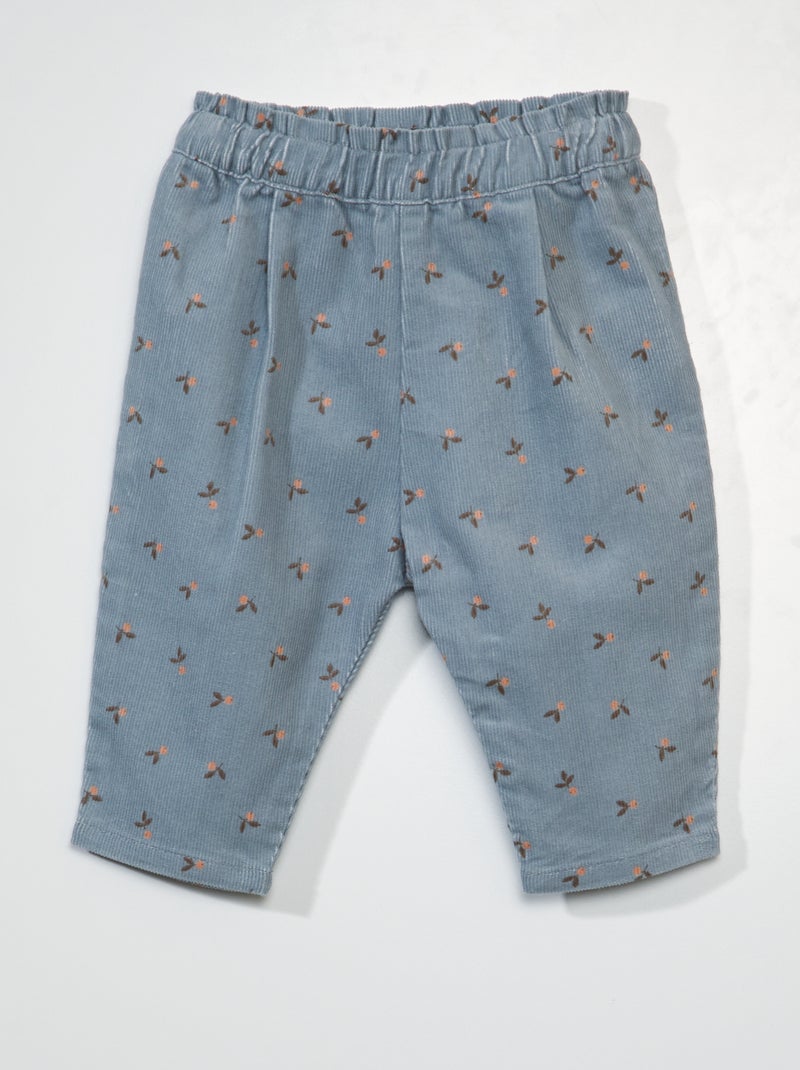 Pantalon sarouel en velours Gris - Kiabi
