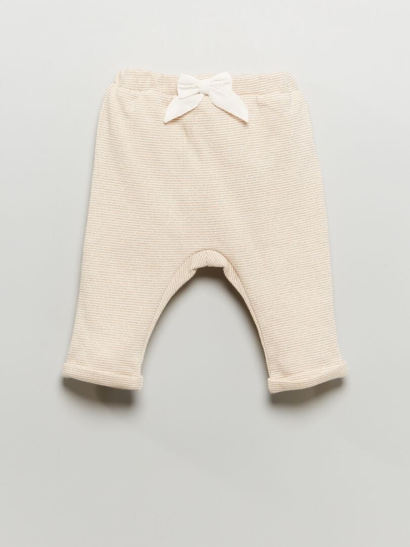 Pantalon sarouel imprimé Blanc rayé - Kiabi