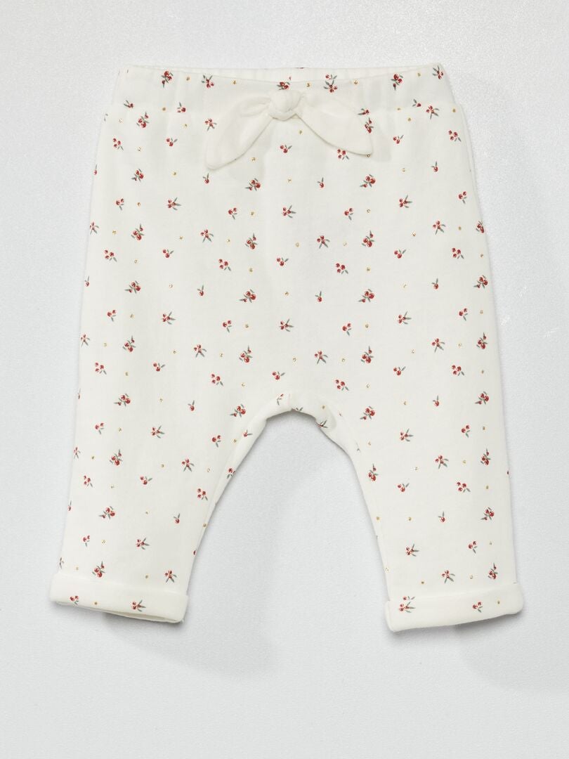Pantalon sarouel imprimé Blanc - Kiabi