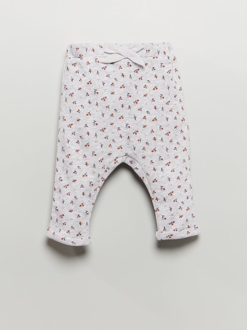 Pantalon sarouel imprimé Gris chiné - Kiabi