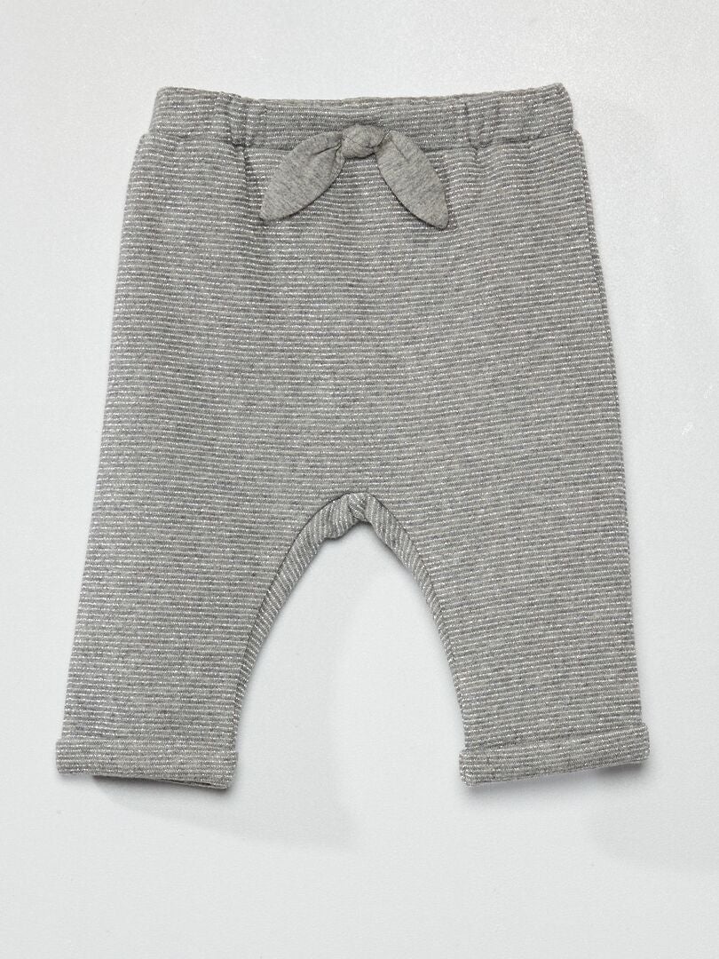 Pantalon sarouel imprimé gris rayé - Kiabi