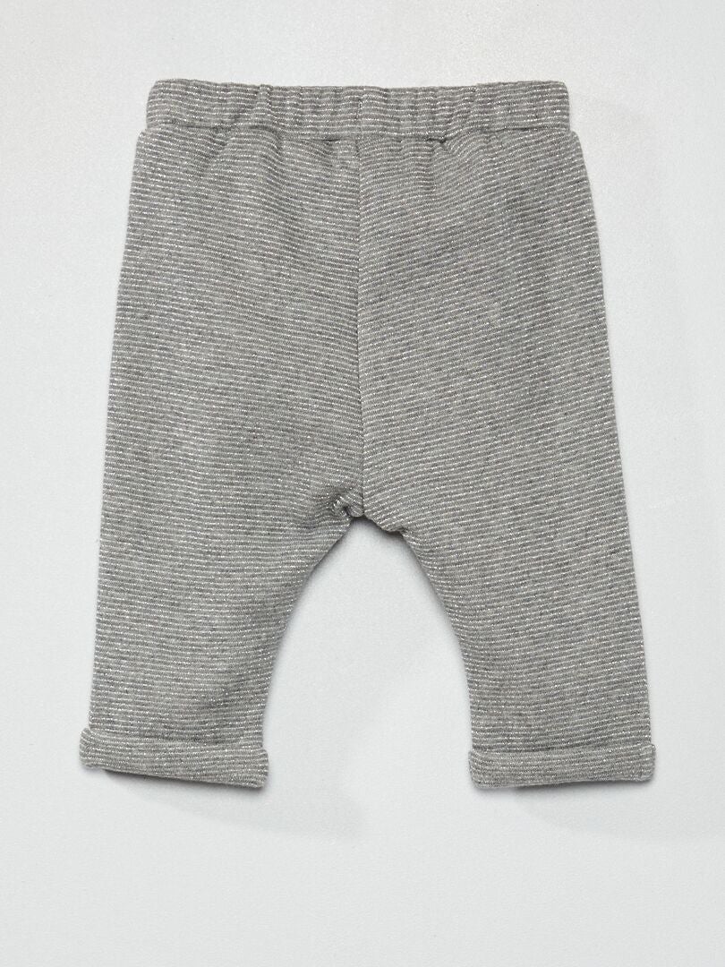 Pantalon sarouel imprimé gris rayé - Kiabi