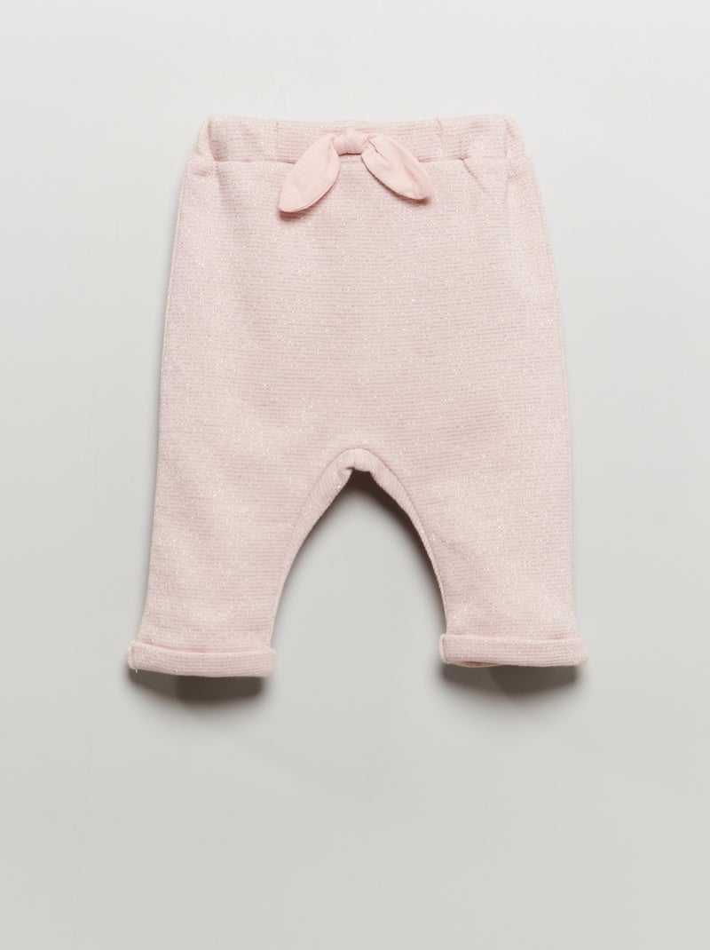 Pantalon sarouel imprimé rayé rose - Kiabi