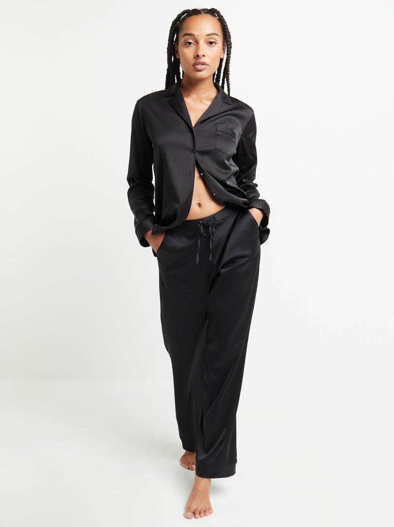 Pantalon satin Chimene - RougeGorge Lingerie Noir - Kiabi