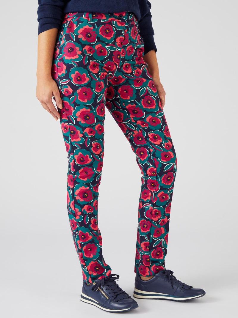 Pantalon satin de coton - Damart Bleu marine - Kiabi