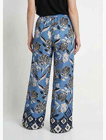 Pantalon satiné, motif fleurs d'Orient - Afibel