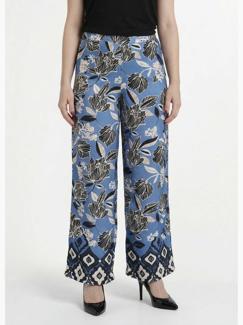Pantalon satiné, motif fleurs d'Orient - Afibel - Kiabi