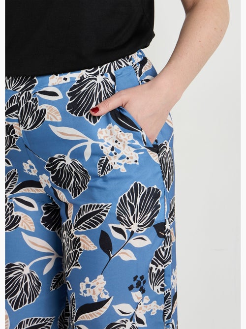 Pantalon satiné, motif fleurs d'Orient - Afibel - Kiabi
