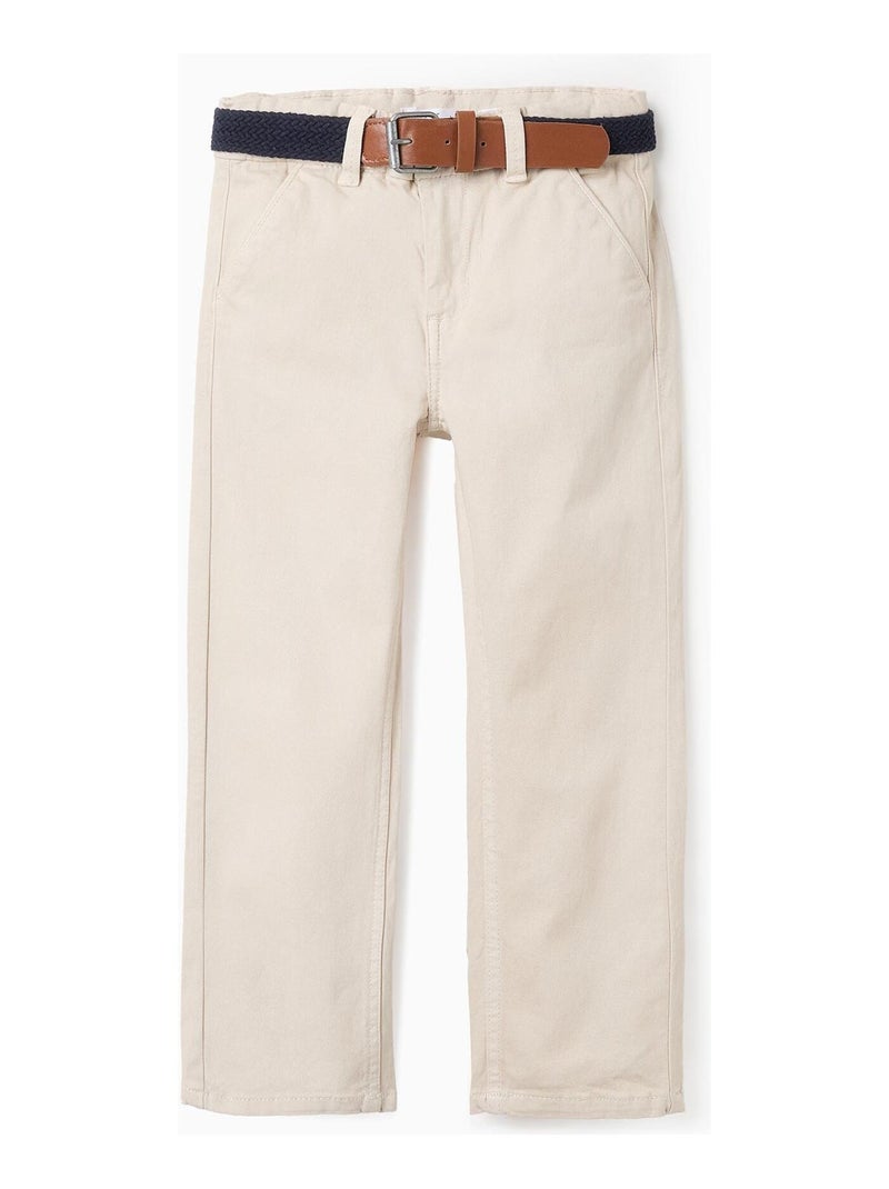 Pantalon sergé, coupe étroite NOVEAUX NATURE Gris clair - Kiabi