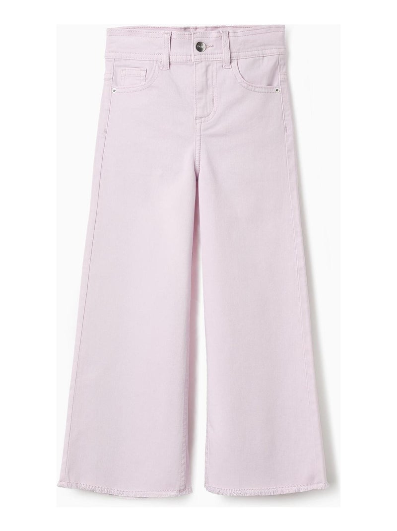 Pantalon sergé, jambe large DAISY Mauve - Kiabi