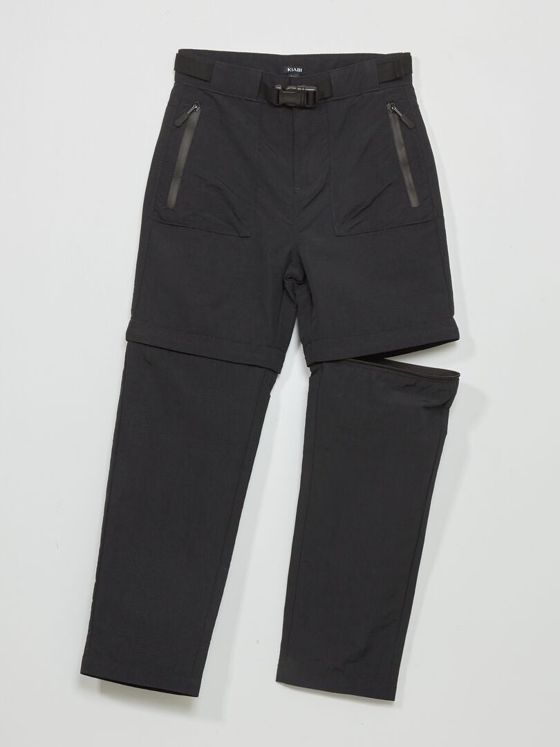 Pantalon short 2 en 1 noir - Kiabi