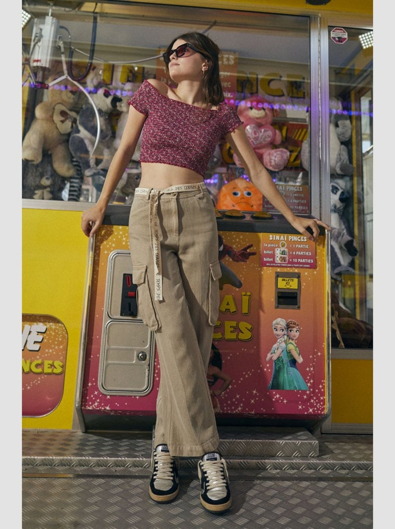 Pantalon SIENAGI droite 'Le Temps Des Cerises' Marron - Kiabi
