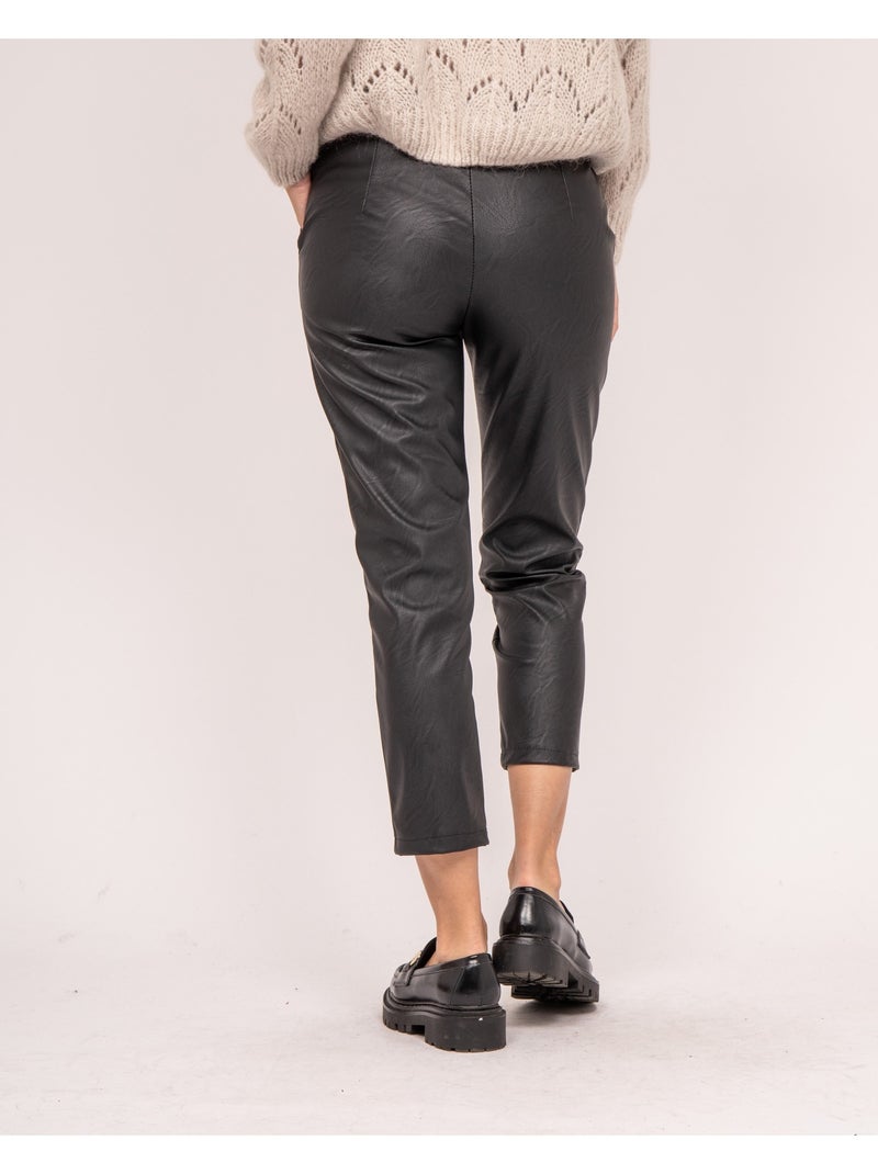 Pantalon simili cuir EMBER Noir - Kiabi