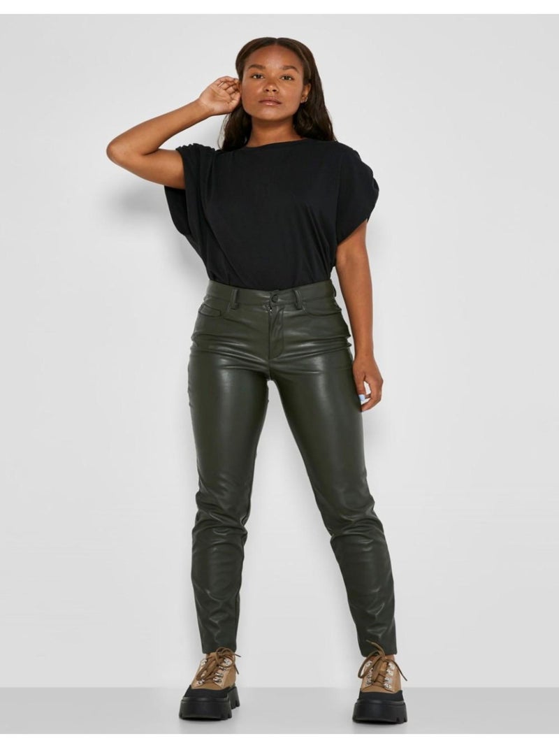 Pantalon simili cuir Noisy May Vert - Kiabi