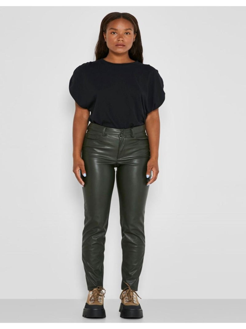 Pantalon simili cuir Noisy May Vert - Kiabi