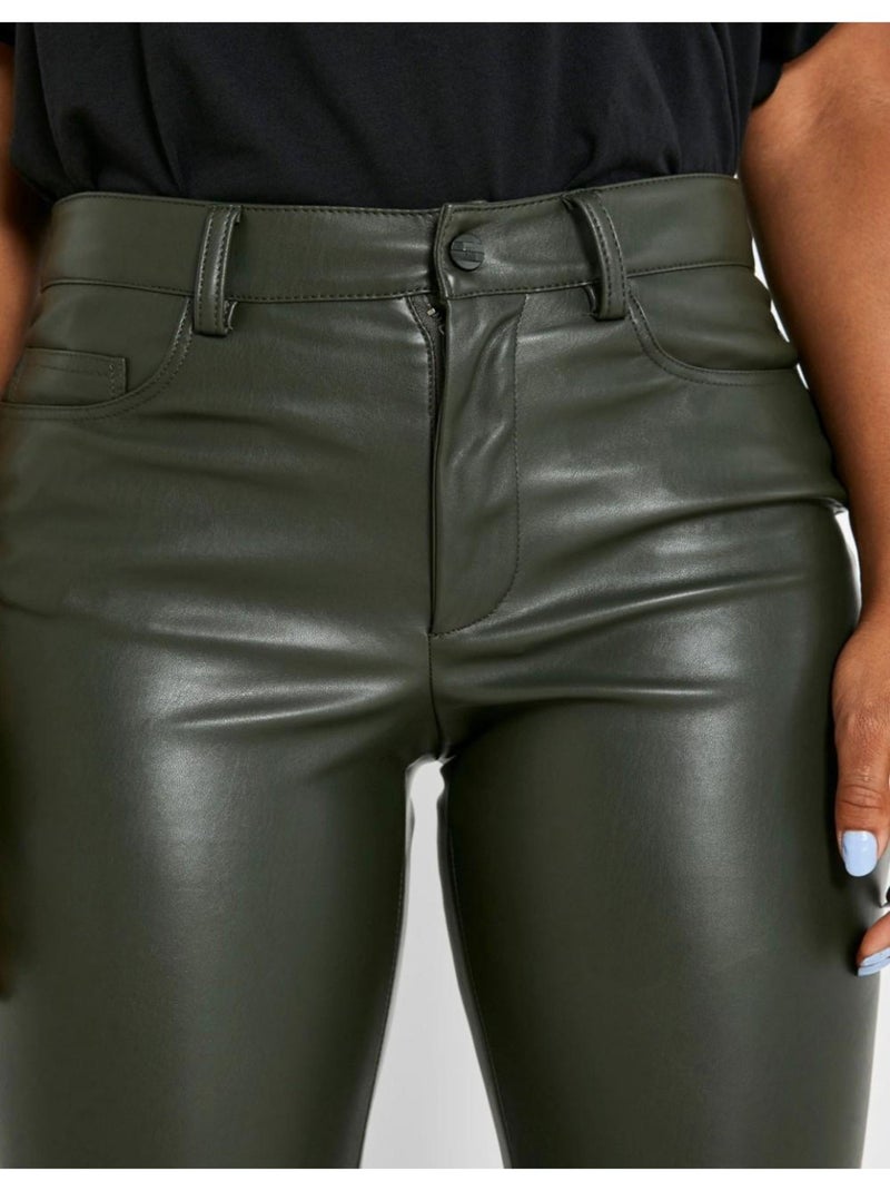 Pantalon simili cuir Noisy May Vert - Kiabi