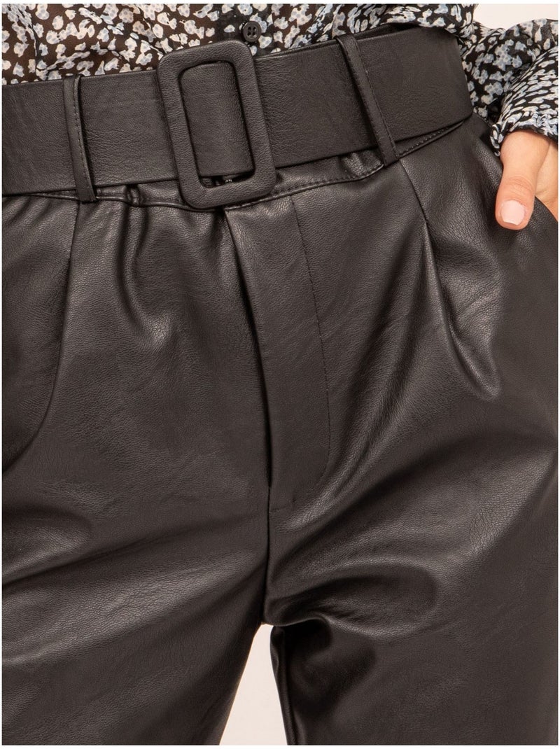Pantalon similicuir EKINE Noir - Kiabi
