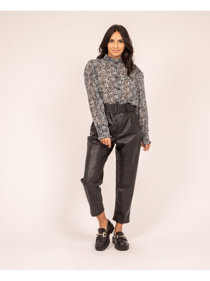 Pantalon similicuir EKINE Noir - Kiabi