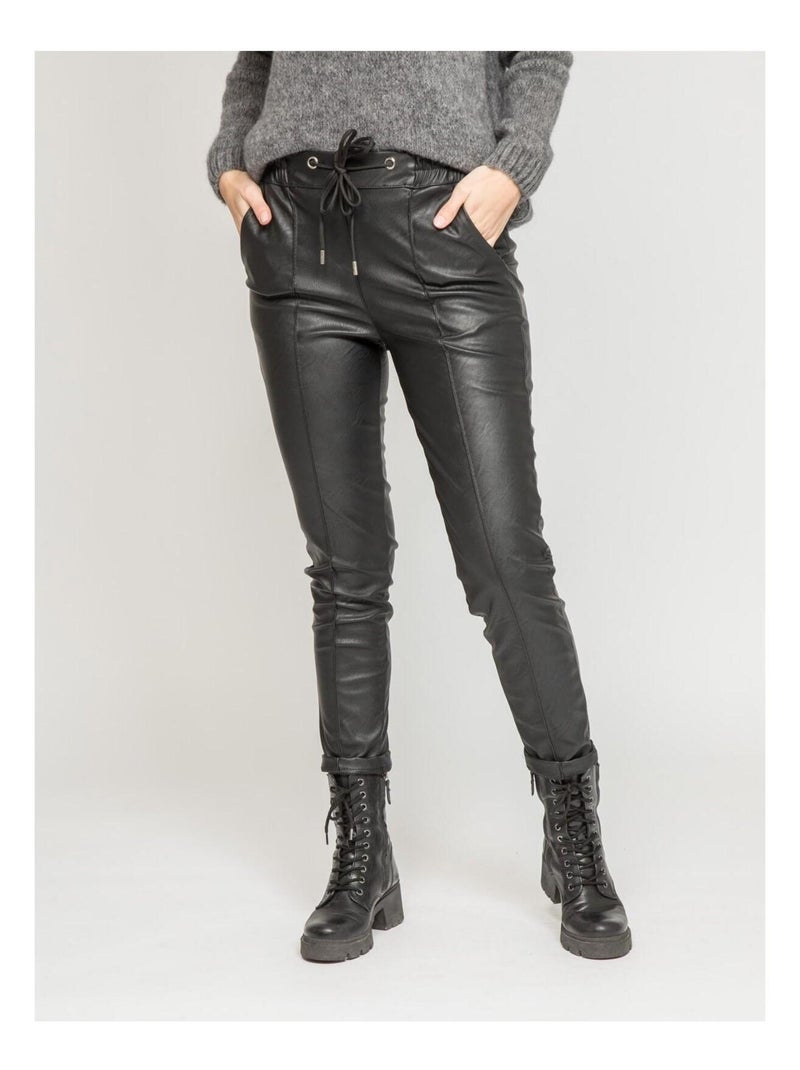 Pantalon similicuir ENIGMA Noir - Kiabi