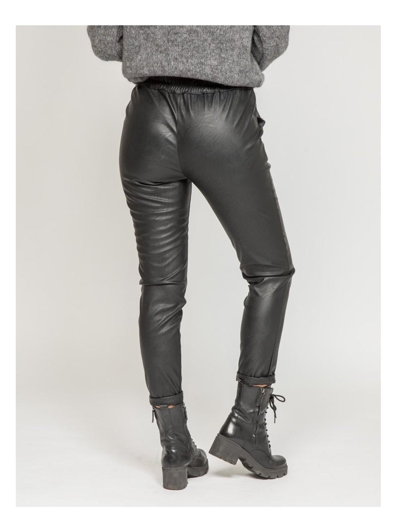 Pantalon similicuir ENIGMA Noir - Kiabi