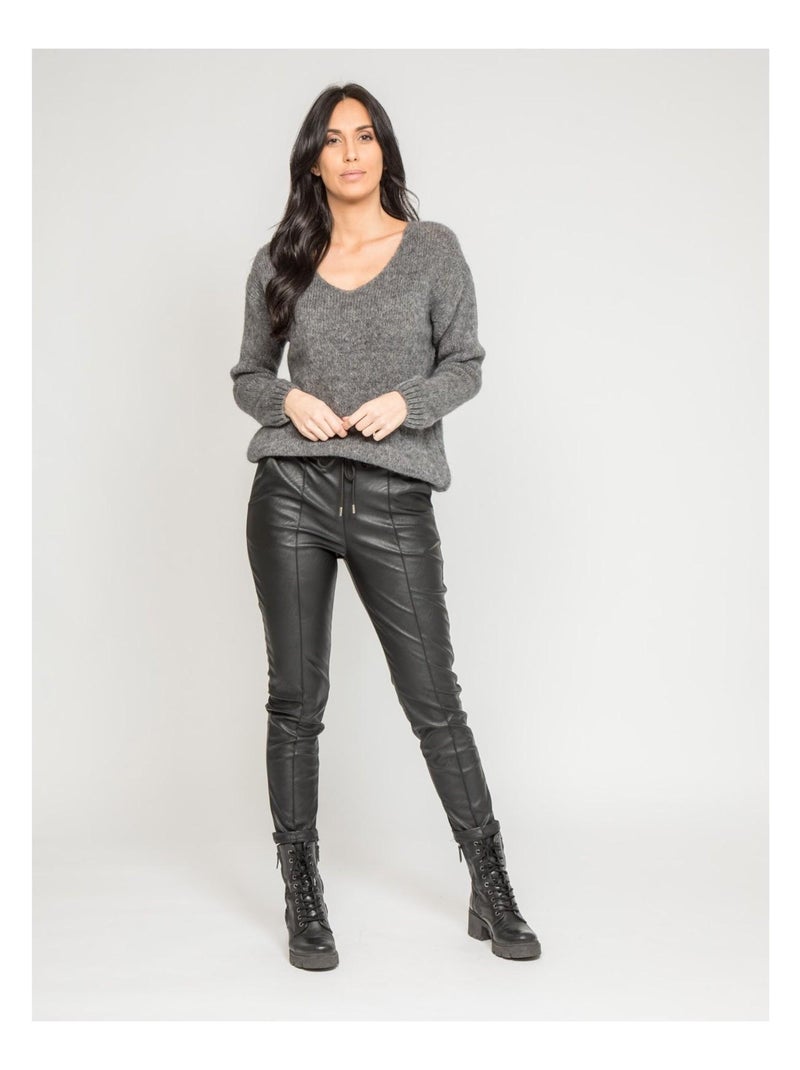 Pantalon similicuir ENIGMA Noir - Kiabi