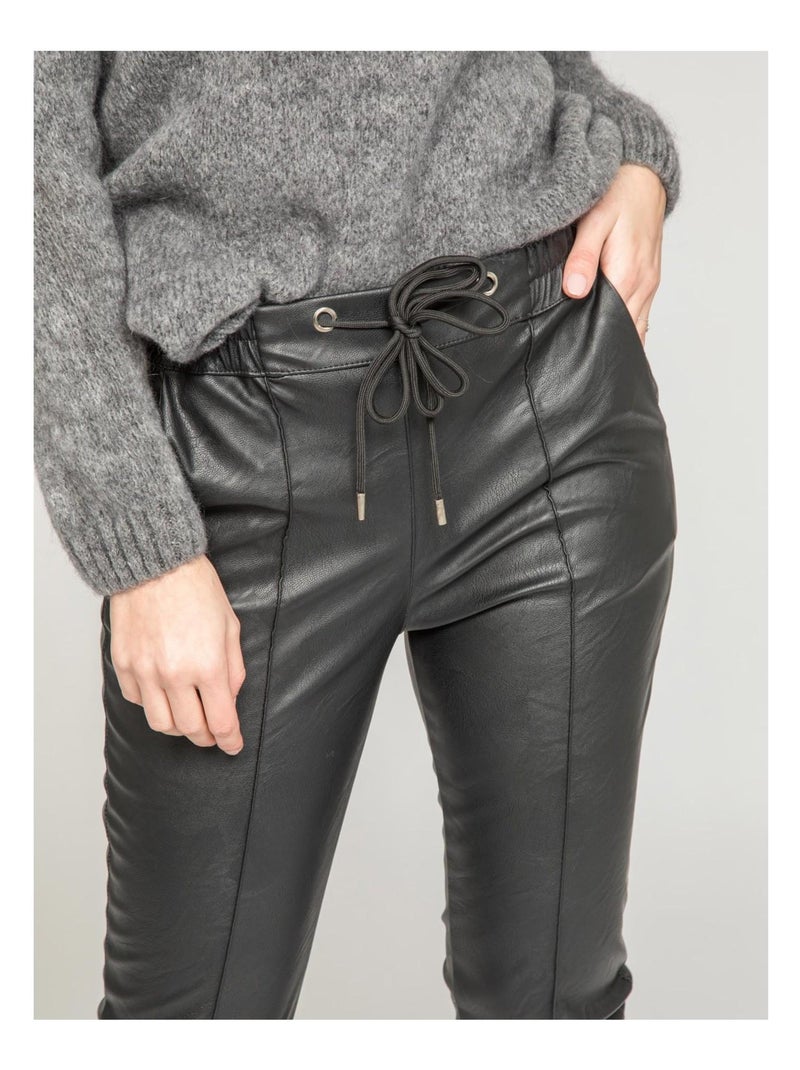 Pantalon similicuir ENIGMA Noir - Kiabi