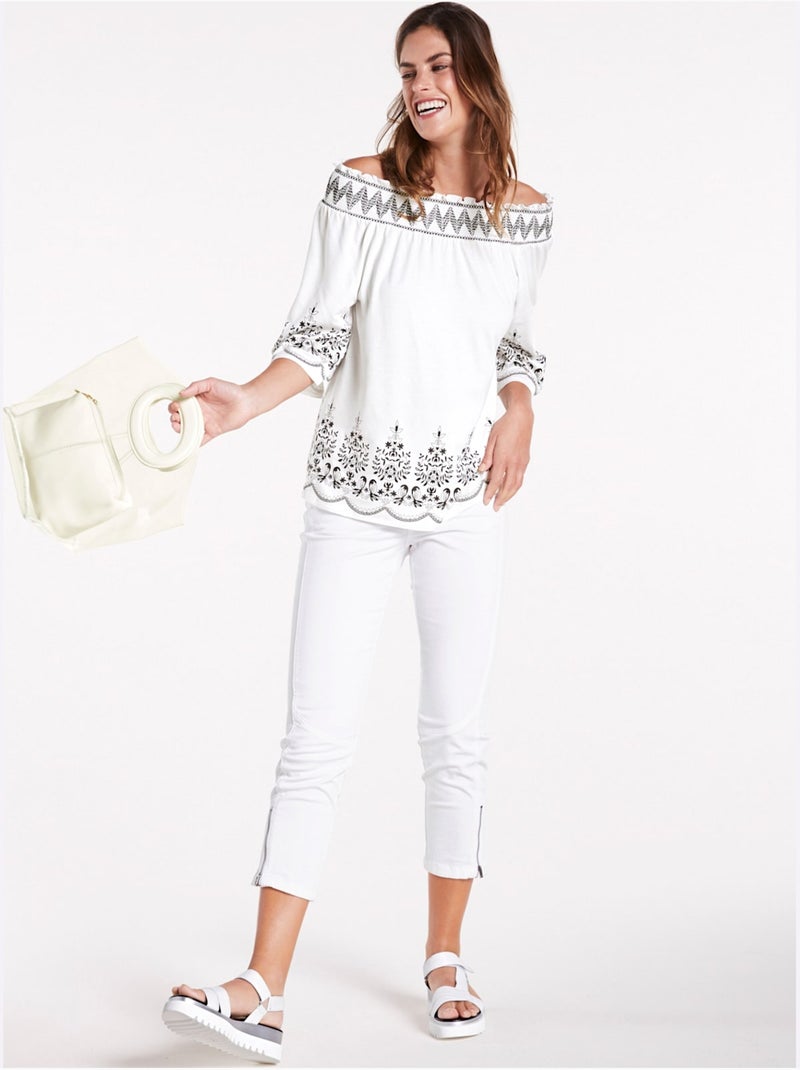 Pantalon skinny - taille standard - helline Blanc cassé - Kiabi