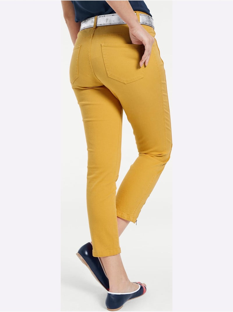 Pantalon skinny - taille standard - helline Jaune moutarde - Kiabi
