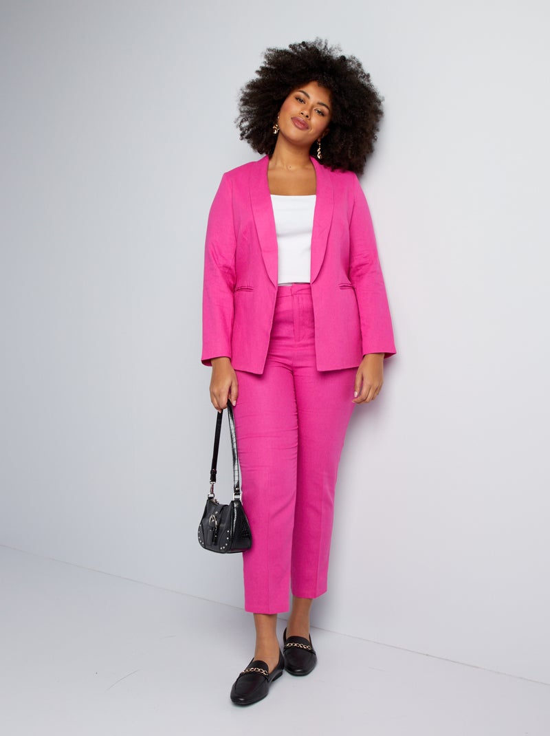Pantalon skinny avec lin Rose - Kiabi