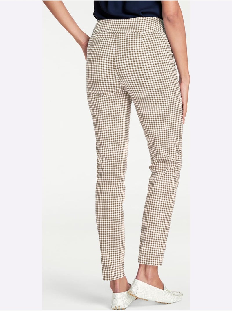 Pantalon Skinny Coupe Skinny - Taille Courte - Helline Blanc Marron - Kiabi