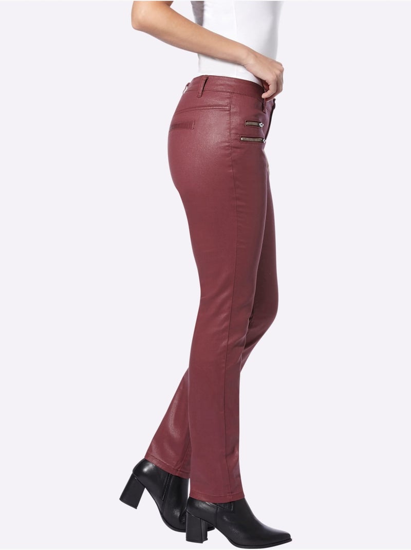 Pantalon Skinny Coupe Skinny - Taille Courte - helline Bordeaux - Kiabi