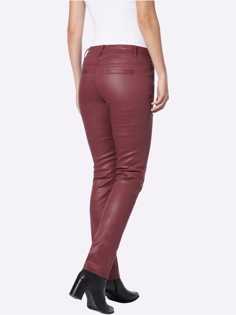 Pantalon Skinny Coupe Skinny - Taille Courte - helline Bordeaux - Kiabi