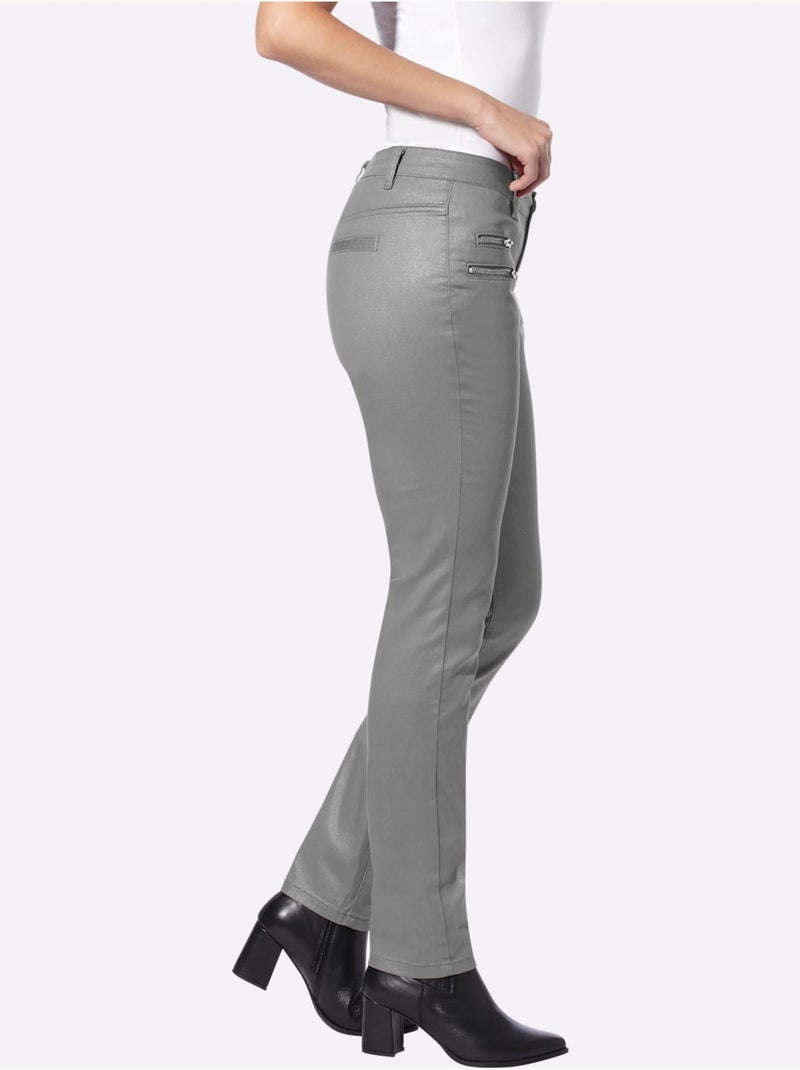Pantalon Skinny Coupe Skinny - Taille Courte - helline Gris - Kiabi