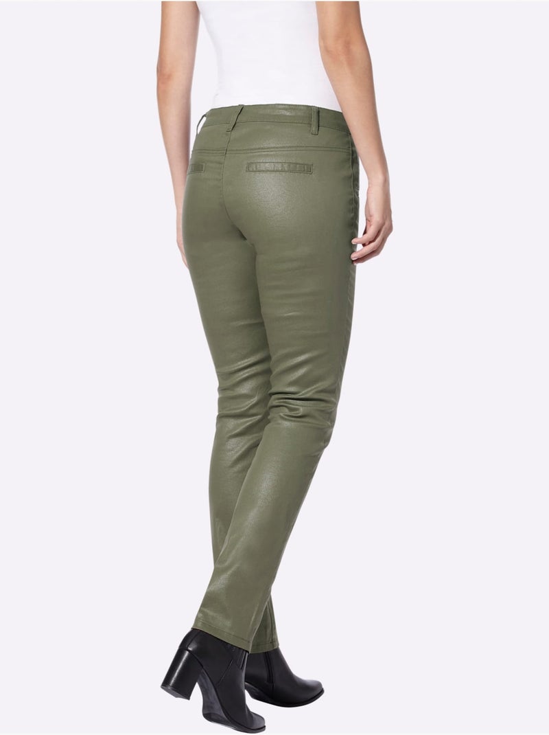 Pantalon Skinny Coupe Skinny - Taille Courte - helline Kaki - Kiabi