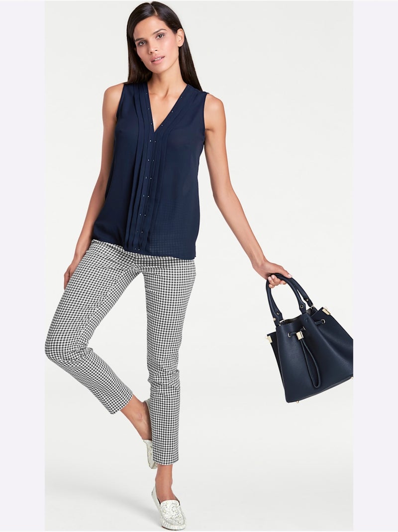 Pantalon Skinny Coupe Skinny - Taille Courte - Helline Noir Blanc - Kiabi