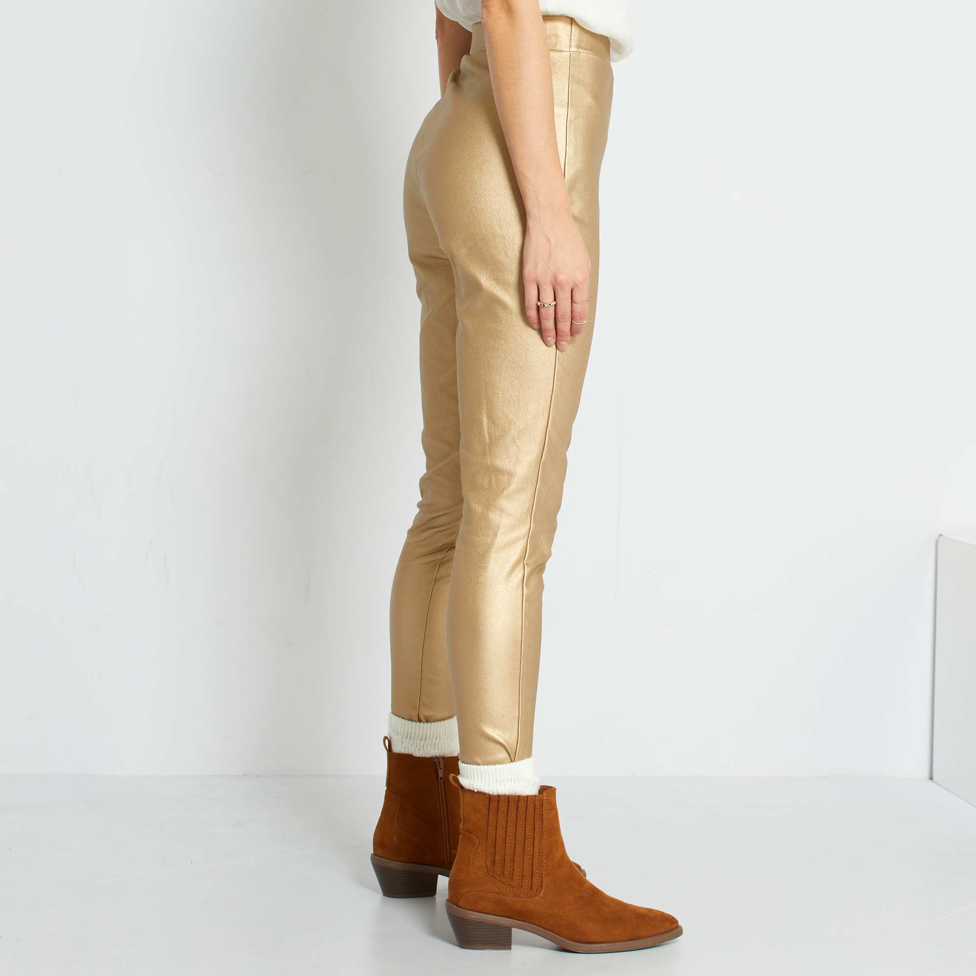 pantalon doré femme