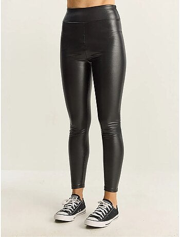 Pantalon skinny en similicuir à taille élastique lucci