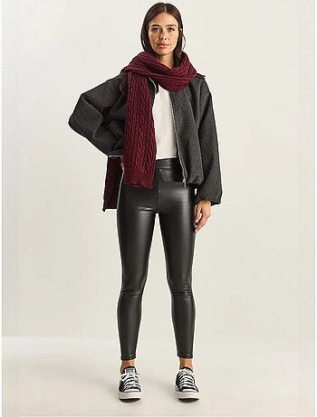 Pantalon skinny en similicuir à taille élastique lucci