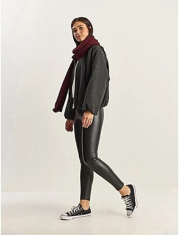 Pantalon skinny en similicuir à taille élastique lucci