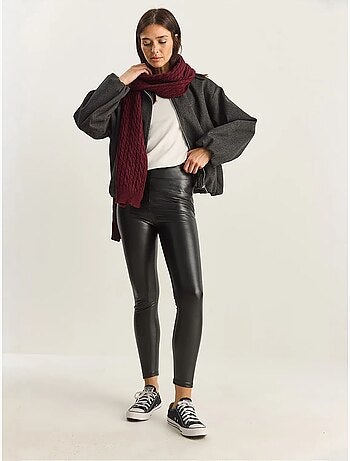 Pantalon skinny en similicuir à taille élastique lucci