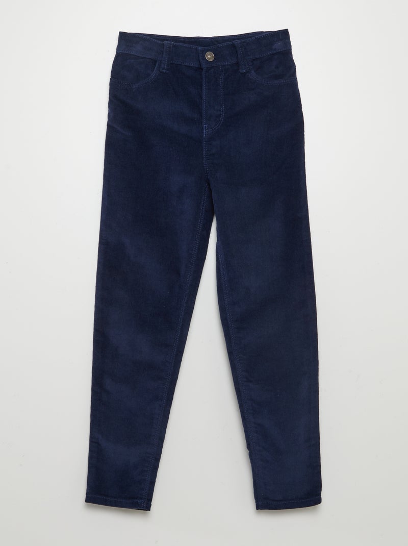 Pantalon skinny en velours Bleu - Kiabi