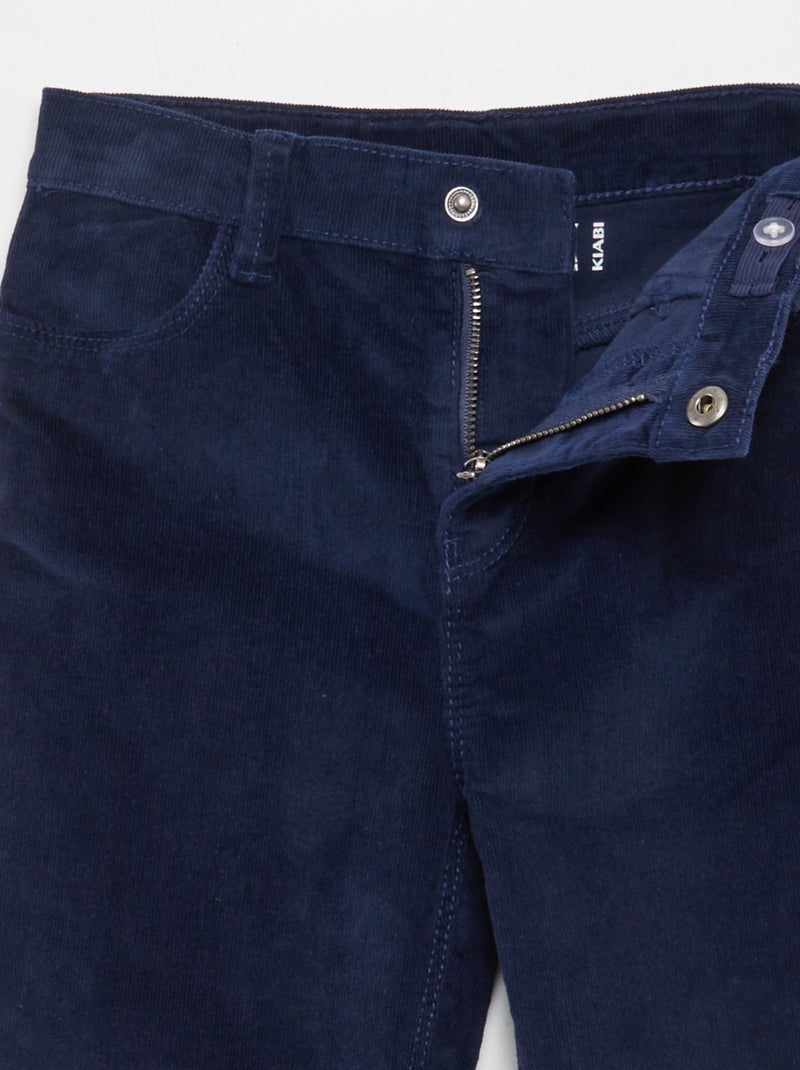 Pantalon skinny en velours Bleu - Kiabi