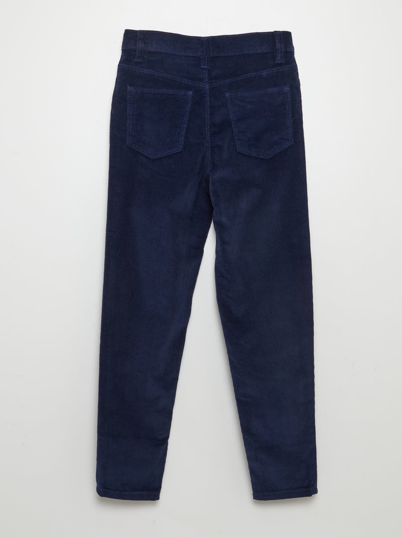 Pantalon skinny en velours Bleu - Kiabi