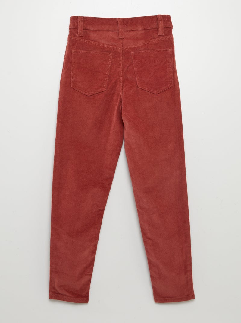 Pantalon skinny en velours ROUGE - Kiabi