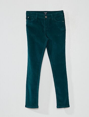 Pantalon skinny en velours uni - Kiabi