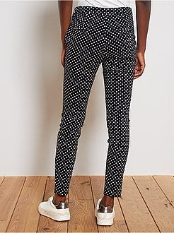 Pantalon skinny imprimé 'pois' - Kiabi