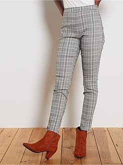 Pantalon skinny imprimé 'Prince de Galles' - Kiabi