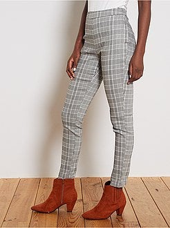 Pantalon skinny imprimé 'Prince de Galles' - Kiabi