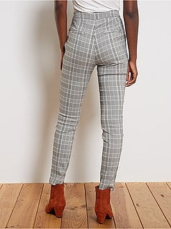 Pantalon skinny imprimé 'Prince de Galles' - Kiabi