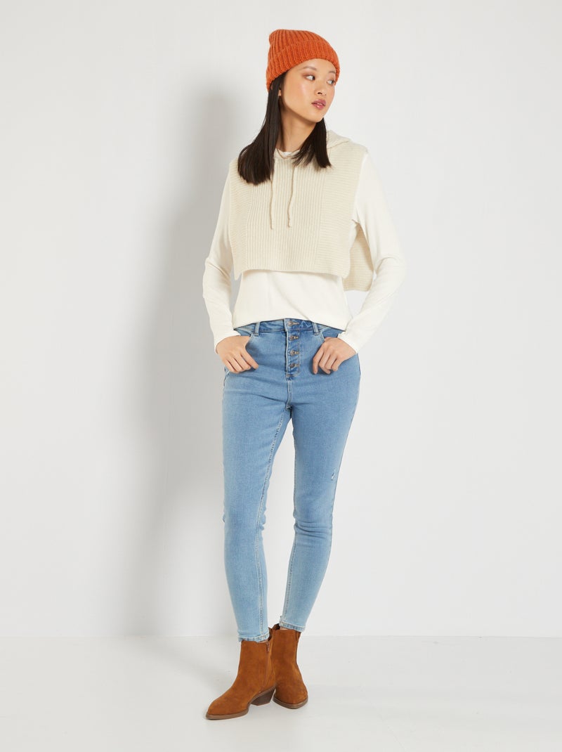 Pantalon skinny push up Bleu gris - Kiabi